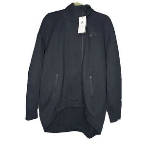 $165 Nike Women's Tech Fleece Oversized Full-Zip Cape Hoodie Black Size Large NW